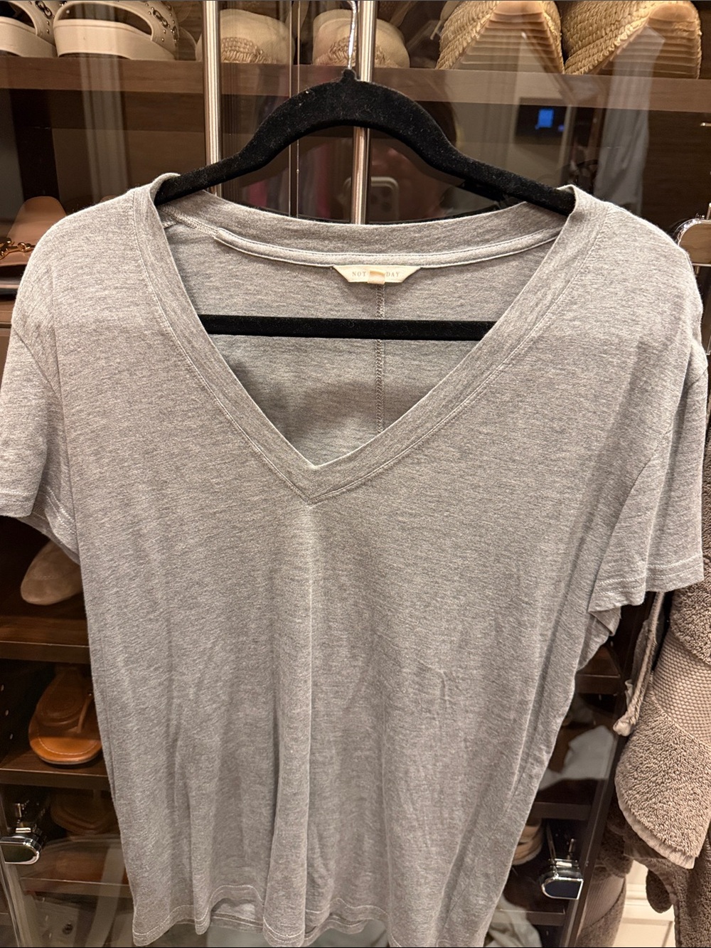 Everyday V-Neck Tee in Light Gray by